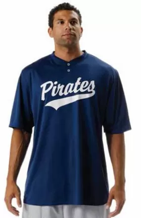 A4 Dos botones de poliéster Interlock Tek Softball Henley