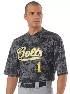 A4 Jersey de softball con camuflaje de dos botones