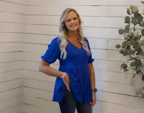 ADDIE BLUE BLOUSE