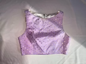 ANYA Light Purple Gold Polkadot Top