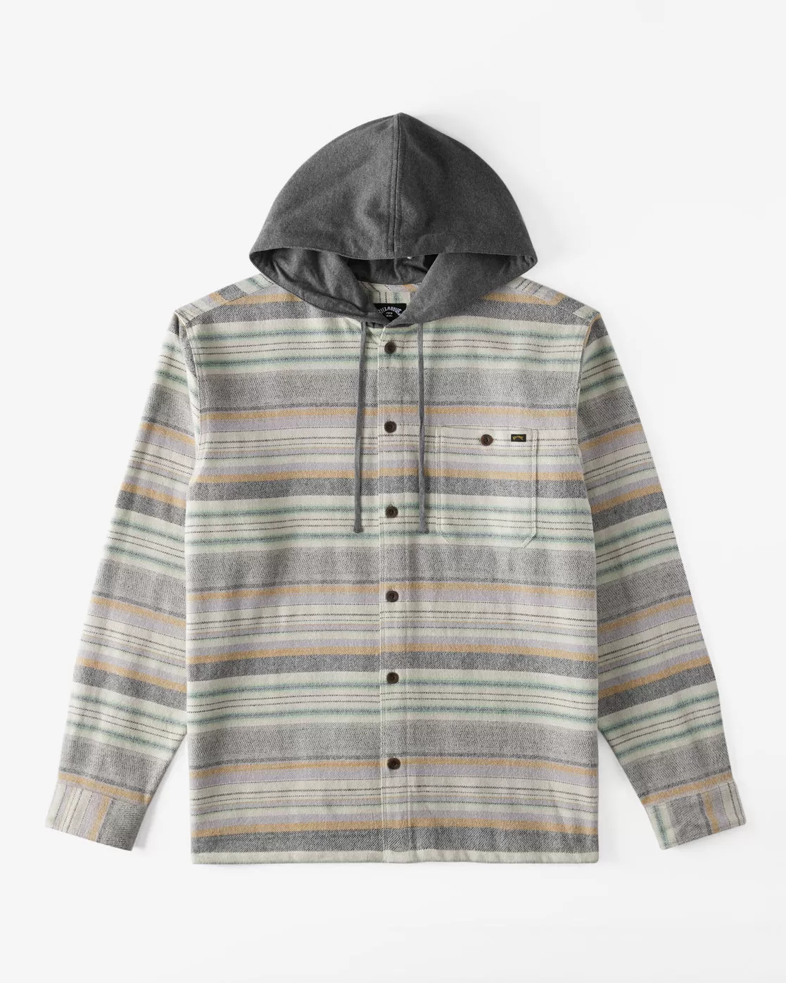 Baja Hooded Long Sleeve Flannel Shirt - Jade Stone