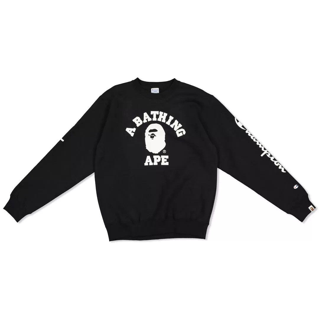 BAPE X CHAMPION CREWNECK - BLACK