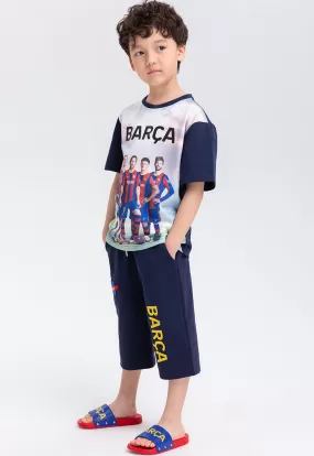 Barcelona Front Print Crew Neck T-Shirt