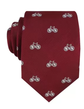 Bicycle Tie - Burgundy & White