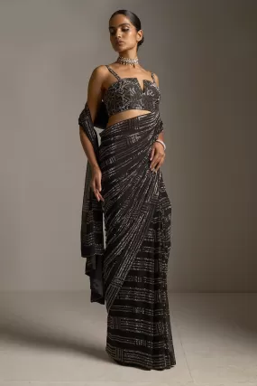 Black Crystal Saree