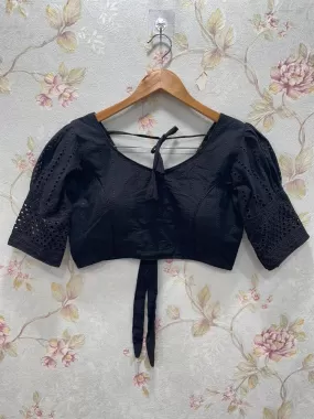 Black Hakoba Cotton Blouse