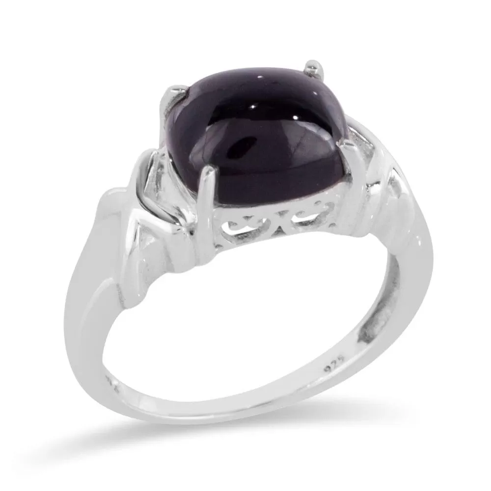 Black Onyx Ring Sterling Silver Ring Silver Solitaire Ring Black Onyx Gemstone 8X10mm Ring Gift For Mom