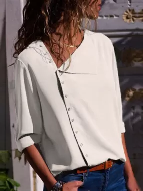 Blouse à Manches Longues avec Boutons