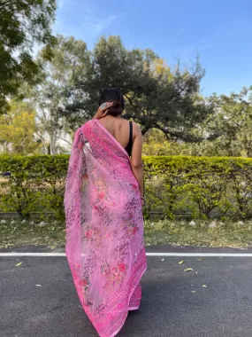 Boutique Style Saree In Pink