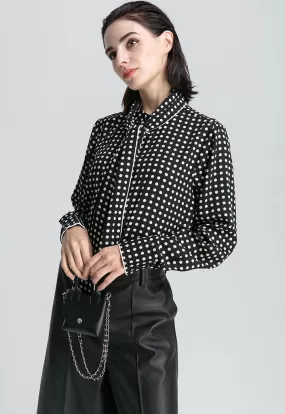 Bow Tie Neck Classic Fit Blouse