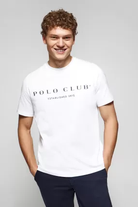 Camiseta básica blanca con print icónico Polo Club