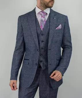 Cavani Suits Swords 3 Piece Slim Fit Check Tweed Suit