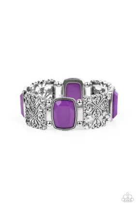 Colorful Coronation Purple and Silver Bracelet - Paparazzi Accessories