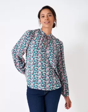 Crew Clothing - Orla Blouse - Teal Print