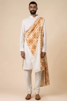 Drape Kurta Set With Printed Panels