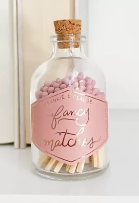 Fancy Matches Jar-Rose