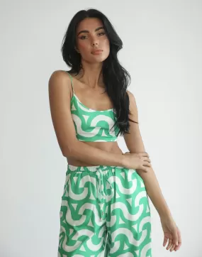 Francese Crop Top (Green Print)