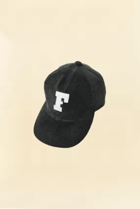 Fullcount 6 Panel Cords Baseball Cap 'F' Patch - Black