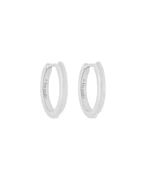 Grace Medium Solid Gold Hoops - White Gold