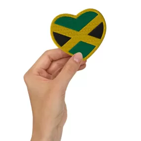 High Quality Heart-Shaped Embroidered Jamaica Flag Patch