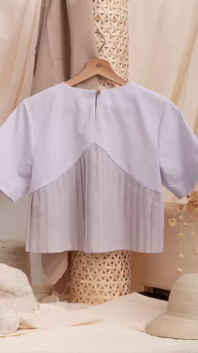 Lavender Bamboo Pleat Back Blouse- TAKTAI