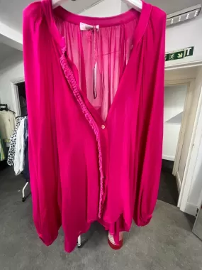 Magenta Chiffon Silk Blouse