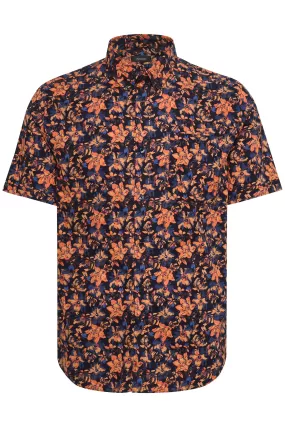 Matinique Floral Print Shirt Navy