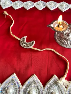 Moon Embroidered Rakhi