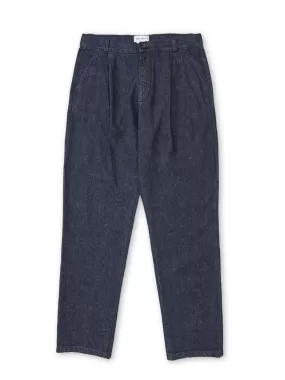 Morton Pleated Trousers Burnham Denim Indigo Blue