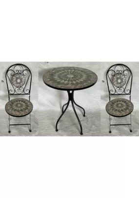 Mosaic Bistro Set of 3 - Grey