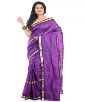 Purple handwoven garad silk saree