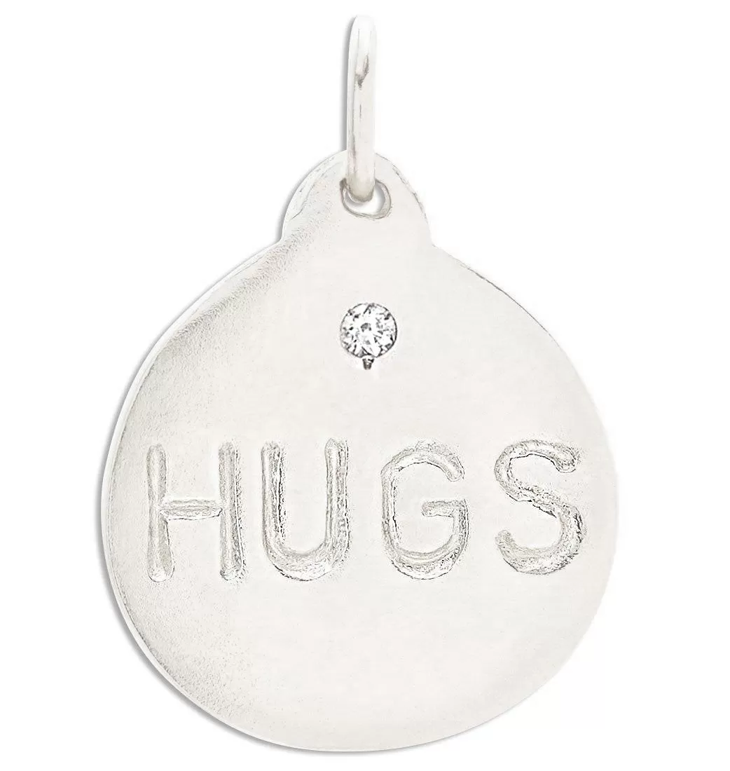 "Hugs" Disk Charm With Diamond