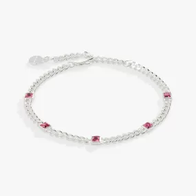 Rose Curb Chain Bracelet, October Birthstone