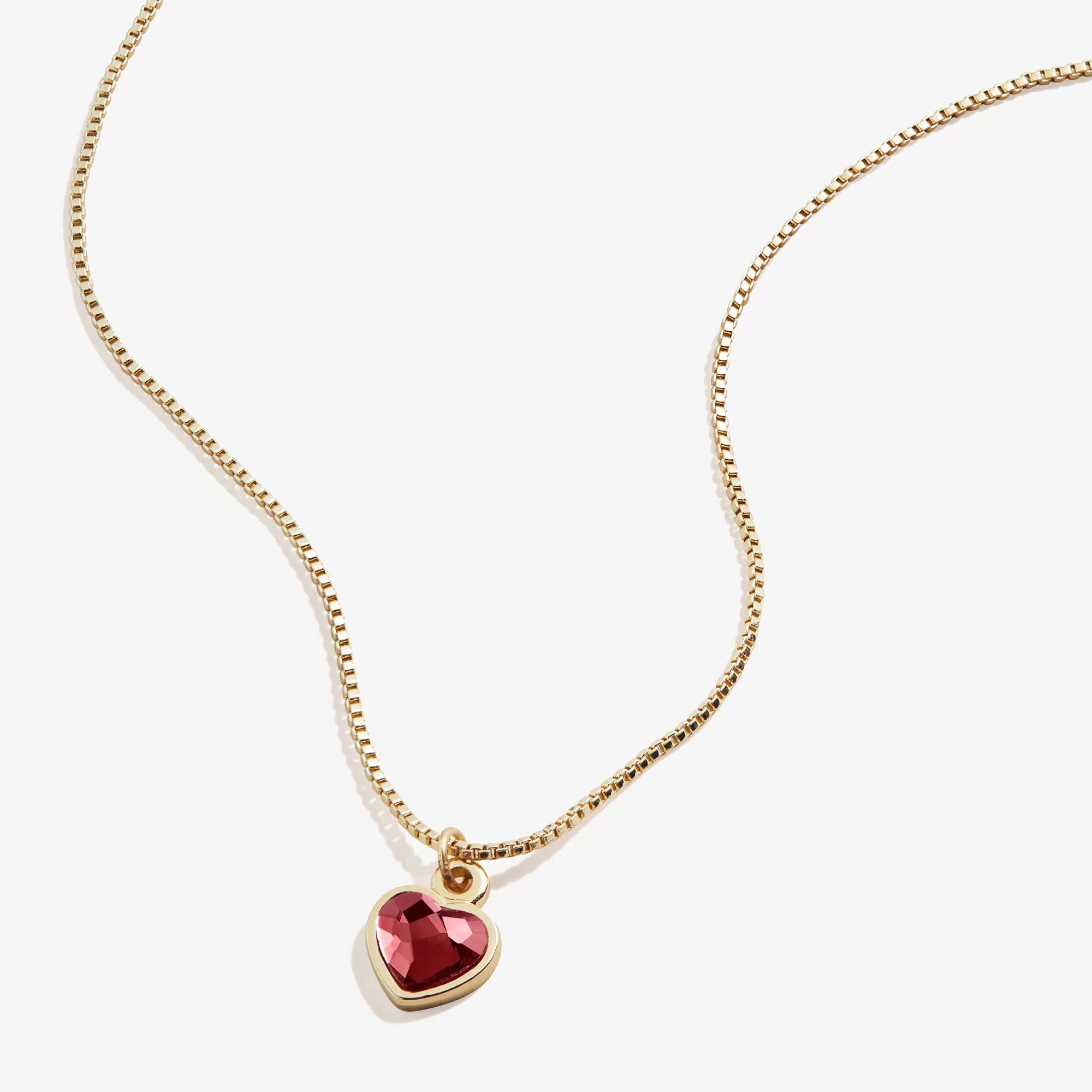 Scarlet Heart Necklace, January Birthstone