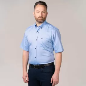 Short-sleeve Chambray Shirt - Blue