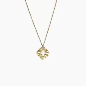 Square Cross Cut Out Necklace 14K Solid Gold