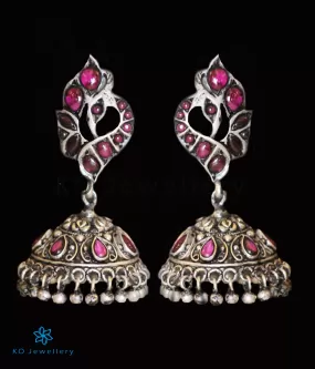 The Miraya Silver Peacock Jhumka