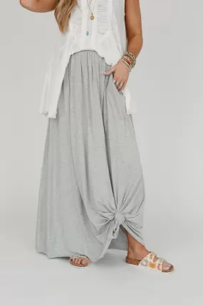 The Perfect Pocketed Maxi Skirt - Heather Gray