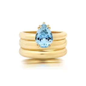 Triple Orbit Aquamarine Ring