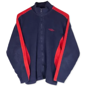 Umbro 90s Embroidered Small Logo Color Block Fleece Jacket (M)