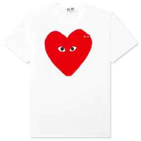 Women's Red Emblem Small Eyes T-Shirt - White